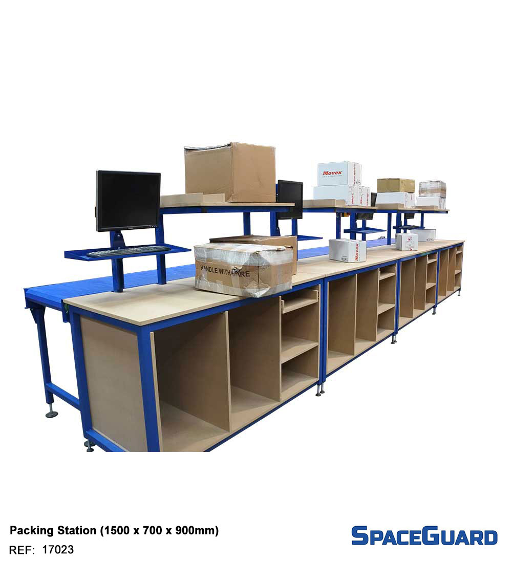 Custom Pack bench with conveyor